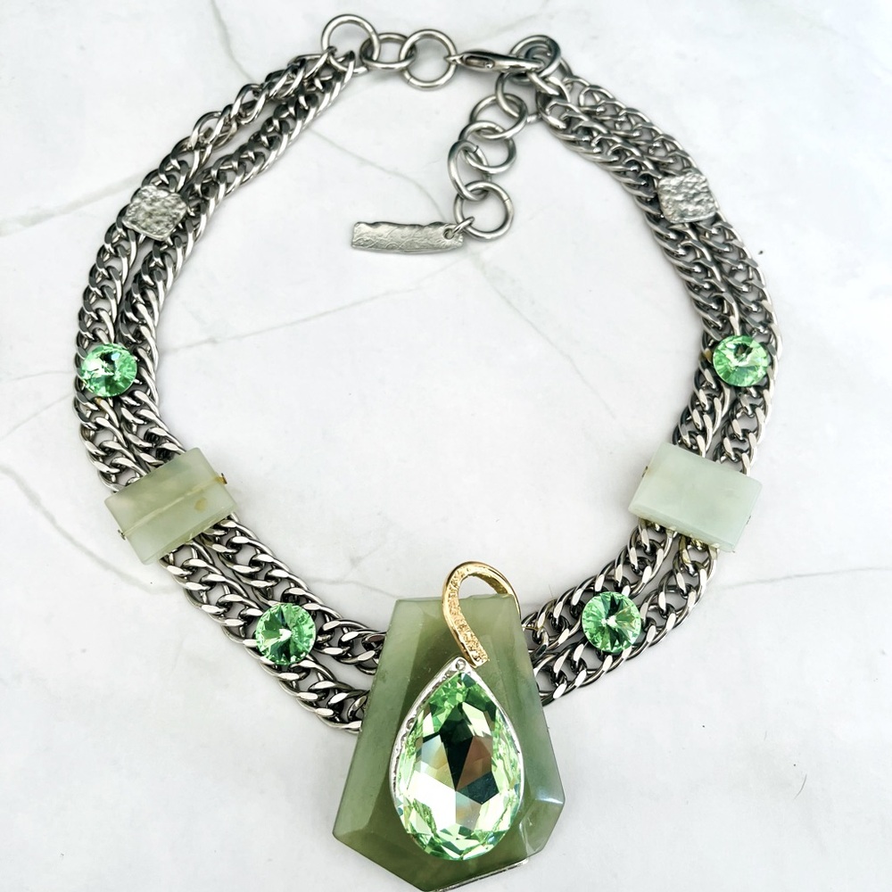 ONE OF A KIND, 24k Gold & Silver Plated, Handmade Statement Necklace.
